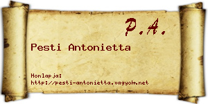 Pesti Antonietta névjegykártya